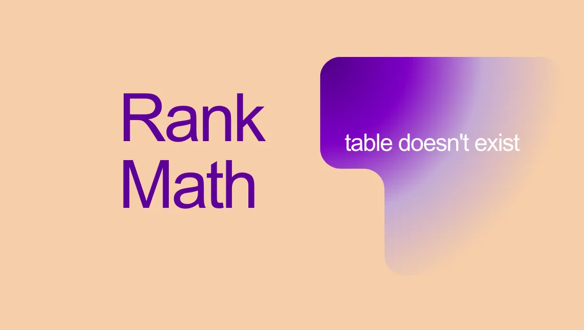 Rank Math Table Doesn't Exits