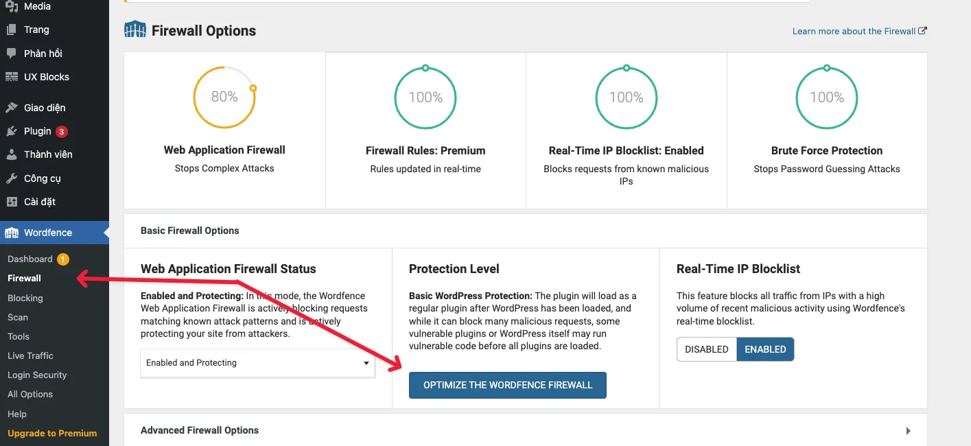 Tối ưu FireWall WordFence